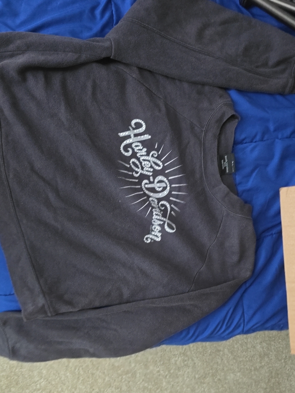 Harley-Davidson Black Crewneck Sweatshirt with White Script Logo
